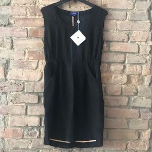 Lorick sleeveless silk LBD with pockets